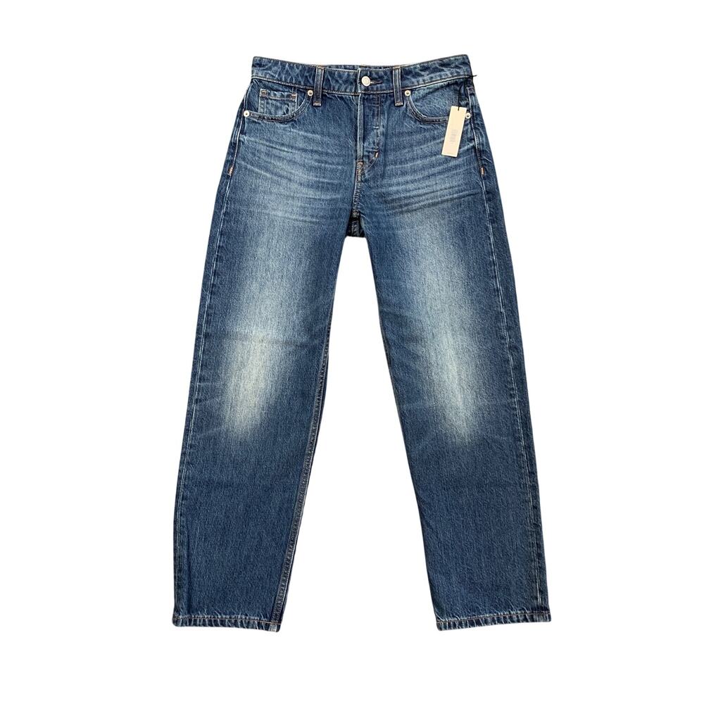 Banana Republic Jeans Womens 25 Denim Slouchy Straight Ankle Button Fly Barrel